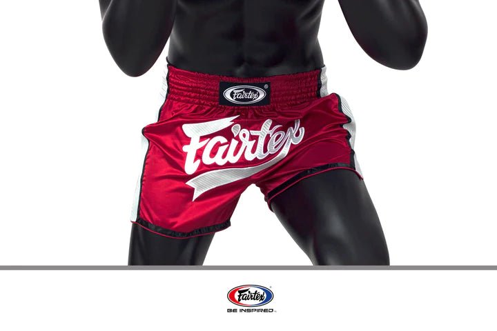 Fairtex Red White Slim Cut Muay Thai Boxing Short - OTM Fight ShopFairtex